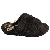 UGG Fluff Yeah Slide Slippers Women Size 9 Black Sheepskin Lined Slip On 1095119 - $27.69