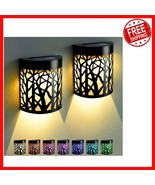 Stylish Solar-Powered Outdoor Wall Sconces – Color Changing &amp; Waterproof... - $57.83 CAD
