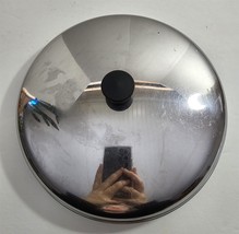 Vintage Stainless Steel Black Top Knob 10 1/2&quot; Round Pot Pan Replacement... - $352.39 MXN
