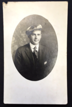 RPPC of Young Handsome Man Wearing Cap AZO - £3.95 GBP