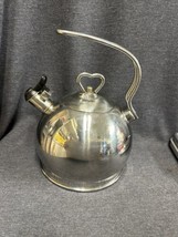 Vintage Mid Modern Century Stainless Tea Pot Teakettle 3 Quart - £27.24 GBP
