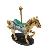 Franklin Mint Green Carousel Horse 24K Gold Plate Majestic Menagerie Fig... - $459.14 MXN