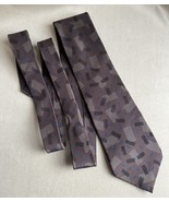 Yves Saint Laurent Abstract Print Chocolate Brown Silk Neck Tie - $1,242.24 MXN