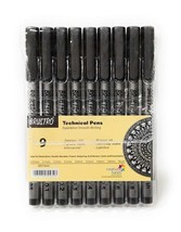 Bas Coût Pack De 9 BRUSTRO Technique Stylos Assorti Neuf Taille Artiste Art - £20.34 GBP