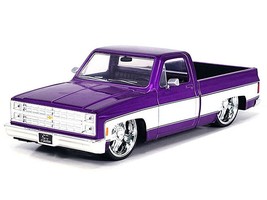 1985 Chevrolet C-10 Pickup Truck Purple Metallic and White with Lorenzo ... - $38.12