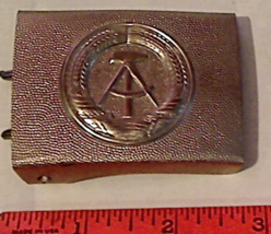 Vintage East German Military Wide Belt Buckle Hammer &amp; Compass Stamped M... - $6.00