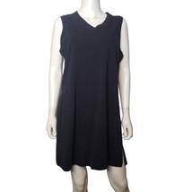 LANDS END Sleeveless Black T Shirt Jersey Dress Size Large - £19.46 GBP