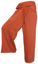 FISA19 mud brown Fisherman Pants Fisher Wrap Thai Yoga pants trousers Sport - £13.38 GBP