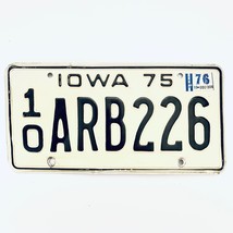 1976 United States Iowa Buchanan County Passenger License Plate 10 ARB226 - $16.36 CAD