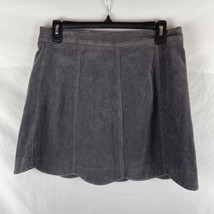 New Altar&#39;d State Sophia Scalloped Mini Skirt Womens Medium Gray Corduroy NWT - £9.55 GBP