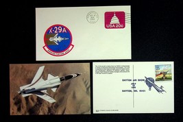 NASA X-29A 1984 Postal Cover + 2 Postcards 1990 X-29 Aircraft Dayton Air Show - $9.45