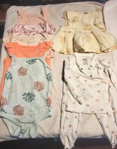 Baby 3-6 Month  5-One Piece, 1 Dresses, 1 Pajama Mix Brand Pre-worn  - £11.89 GBP