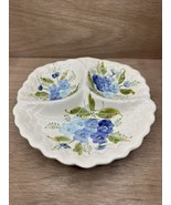 Hors d&#39;Oeuvres Tray Blue Flowers Made in Italy - $52.98 CAD