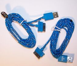 2 assorted color  CLOTH RD IPHONE4 3 I PAD CHARGER PHONE CORD - $4.70