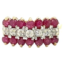 10k Yellow Gold Ruby and Diamond Ring 2.6g Size 6.75 - $92,591.15 MXN