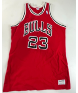 VTG CHICAGO BULLS MACGREGOR SANDKNIT MICHAEL JORDAN JERSEY SIZE L but fi... - $59.39