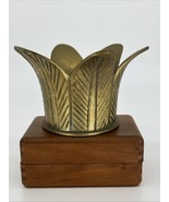 VTG Department 56 Solid Brass Banana Leaf Round MCM Ornate Votive Candle... - $8.00