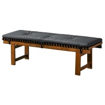 Lucia Black PU Leather Bench - Modern Style - $6,146.18 MXN