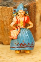 Vintage Costume Jewelry Dutch Girl Holland Figural Doll Celluloid Brooch Pin - £15.52 GBP