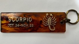 Vintage Scorpio Keychain Key Ring Charm Plastic Zodiac Horoscope Celestial - $188.16 MXN