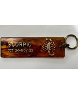 Vintage Scorpio Keychain Key Ring Charm Plastic Zodiac Horoscope Celestial - $188.16 MXN