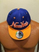 KB Ethos New York Snapback Baseball Cap Blue Orange - £3.68 GBP