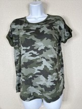 Lucky Brand Womens Size M Camouflage Plush Knit Shirt Short Sleeve - $13.05