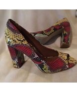 Steve Madden Shaunaa Peep Toe Pump snake print multi sz 6.5 new - $1,250.80 MXN