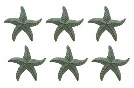 Cast Iron Verdigris Nautical Sea Star Shell Starfish Decorative Accent Set of 6 - £24.12 GBP