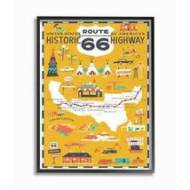 11 in. x 14 in. US Route 66 Historic Highway Mustard Yellow Illustrated Scenic - £31.24 GBP