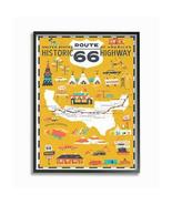 11 in. x 14 in. US Route 66 Historic Highway Mustard Yellow Illustrated ... - £31.46 GBP