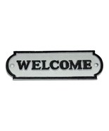 Cast Iron Welcome Sign Black and White Door Entryway Rustic Plaque Garde... - $262.13 MXN