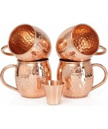 Moscow Mule Copper Mugs with Shot Glass 16 Oz Solid Copper Hammered Mug - €38,09 EUR+
