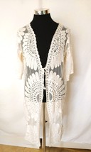 Ivory Lace Sheer Swim Wrap S Polyester Long Sleeves Walmart - £8.12 GBP