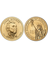 2008P James Monroe Presidential $1 Dollar Graded Uncirculated Coin - Freebie