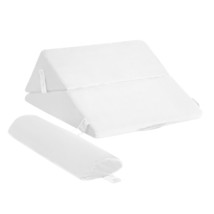 Bed Wedge Pillow Adjustable Back Support Pillow w/ Detachable Headrest White - £69.60 GBP