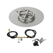 24 in. Round Stainless Steel Flat Pan with Spark Ignition Kit - Natural Gas - £601.77 GBP