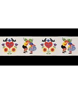 VTG Embroidered Ribbon Trim Pennsylvania Kissing Dutch Hearts Flowers 3.... - $30.55