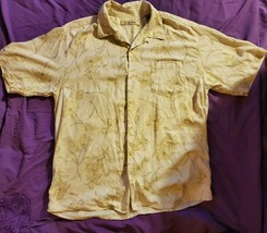TOMMY BAHAMA SHORT SLEEVE LARGE BUTTON DOWN FRONT POCKET SHIRT YELLOW 10... - $61.19