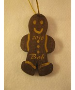 Personalized wooden christmas cut out Gingerbread man ornament or gift tag - $11.50