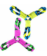 Paracord Rope Dog Toys Twisted Tri Flyer Tough Durable Fetch Toss Tug 10 1/4" - £14.37 GBP - £24.02 GBP