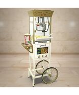 Nostalgia 32-Cup Professional Popcorn Cart with Candy Dispensers – Ivory - €226,05 EUR