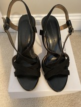 Banana Republic Women’s Shea Espadrille Wedge Sandals Black Canvas Size 9 - £31.13 GBP