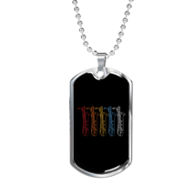 Musician Necklace Saxophone Colors Necklace Stainless Steel or 18k Gold Dog Tag - £37.09 GBP+