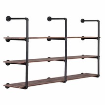 Industrial Iron Pipe Shelving Brackets Unit, Farmhouse Wall Mounted Pipe Shelves - £86.52 GBP