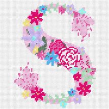 Pepita Needlepoint kit: The Letter S Flowering Pastel, 7&quot; x 7&quot; - $50.00+