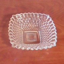 Candy Dish Clear Glass Square Bubble Water Drops Pattern Small 4 3/4&quot; - £9.24 GBP