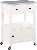 Osp Home Furnishings Fairfax Kitchen Cart With Granite Work Top,, White ... - £169.74 GBP