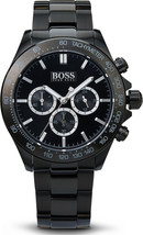 Hugo Boss HB1512961 Ikon Mens Black Dial Chrono Stainless Steel Watch + ... - $143.19