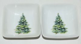 PPD Christmas Condiment Bowls Decorated Tree  Wreath Set of 4 New Bone China image 3